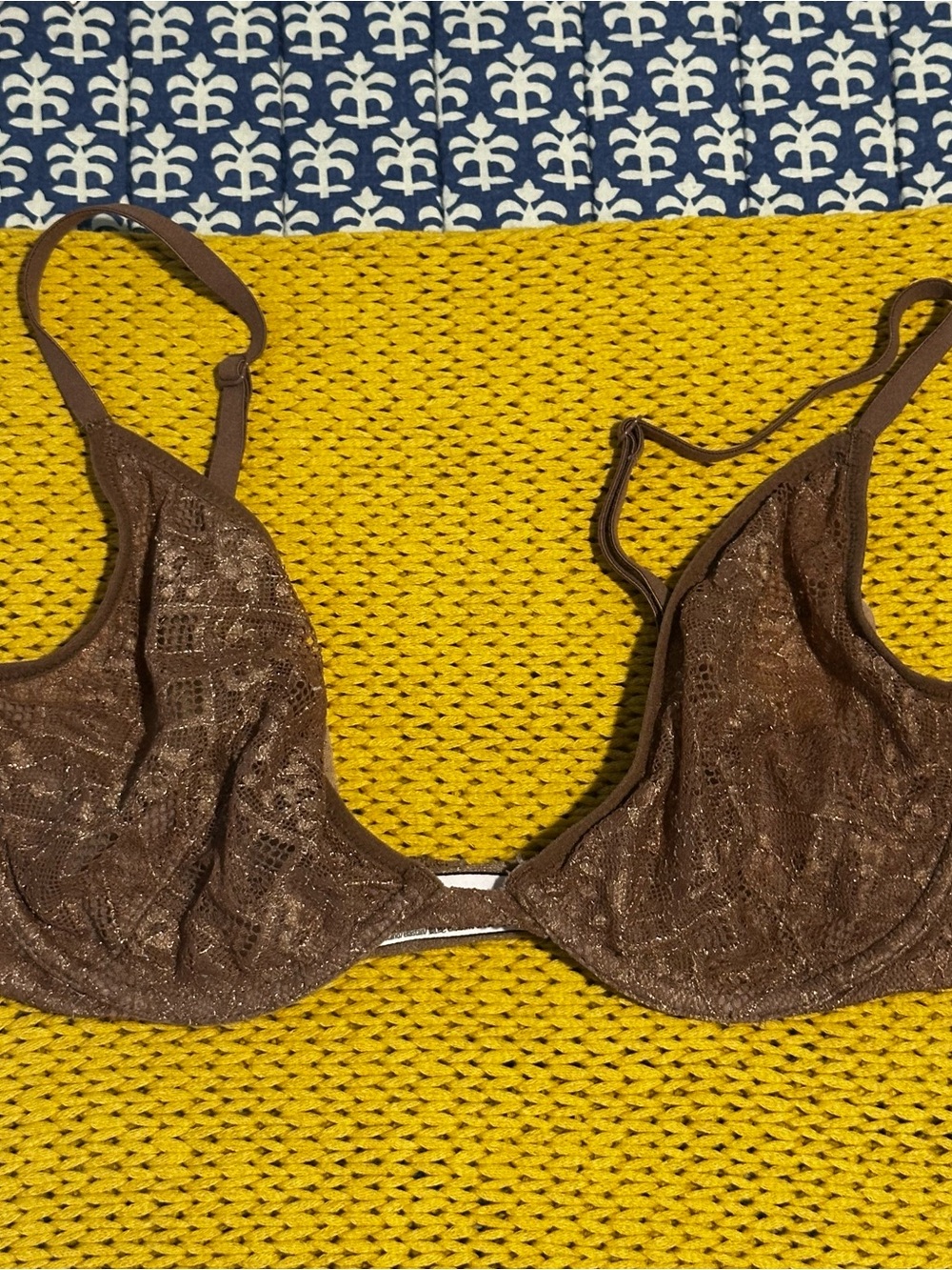 Victoria’s Secret Brown Lace Unlined Plunge Underwire Bra